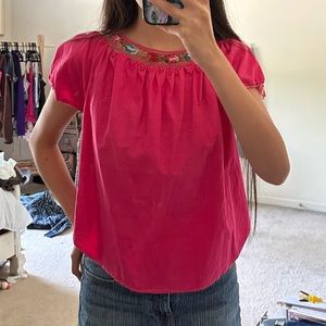 Vintage pink babydoll blouse